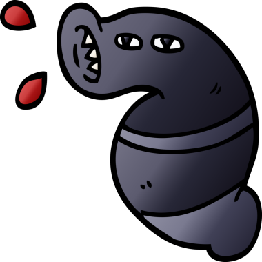 Bir insan tarafından çizilmiş karalama canavarı sülüğü.