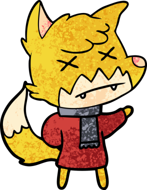 Bir insan tarafından çizilmiş ölü tilki çizgi filmi