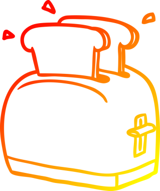 Bir insan tarafından çizilmiş tost makinesinin sıcak gradyan çizgisi.