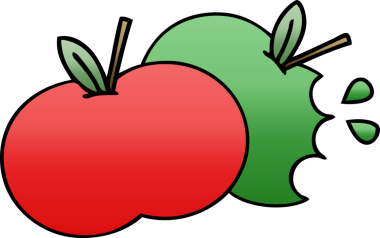 Bir insan tarafından çizilmiş elmaların gölgeli çizimi