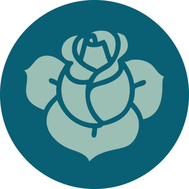 Bir insan tarafından çizilmiş bir çiçeğin ikonik dövme şekli