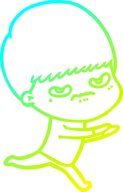 Bir insan tarafından çizilmiş kızgın bir çizgi film karakteri.