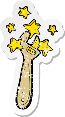 Bir insan tarafından çizilmiş ayarlanabilir bir çizgi filmin gerilimli etiketi.