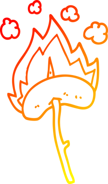 Bir insan tarafından çizilmiş bir sosislinin sıcak çizgi çizimi