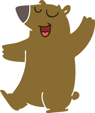 Bir insan tarafından çizilmiş garip bir çizgi film ayısı.