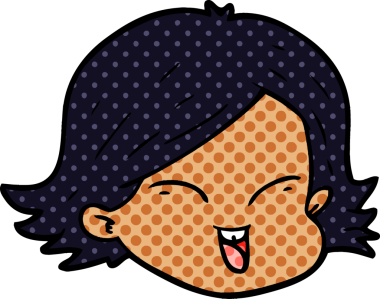 Bir insan tarafından çizilmiş bir kadın yüzü.