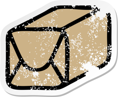 Bir insan tarafından çizilmiş şirin bir karikatür kağıdının sıkıntılı çıkartması.