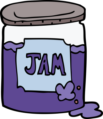 bir insan tarafından çizilmiş karikatür reçel kavanozu