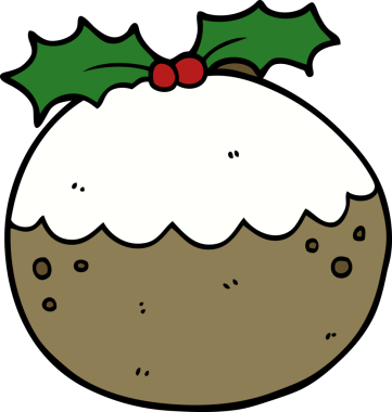 Bir insan tarafından çizilmiş noel pudingi.