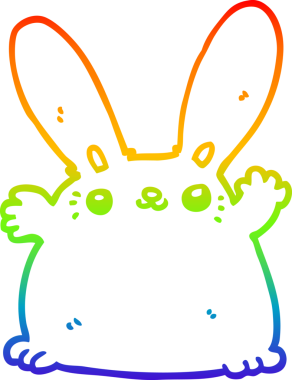 gökkuşağı gradyan çizgi çizimi bir insan tarafından çizilmiş bir çizgi tavşan