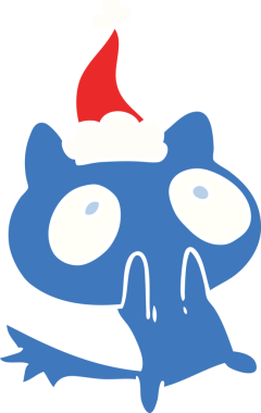 Bir insan tarafından çizilmiş kawaii kedisinin el çizimi karikatürü.