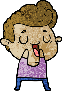 Bir insan tarafından çizilmiş mutlu çizgi film adamı.