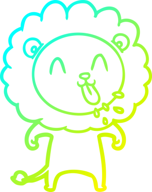 Bir insan tarafından çizilmiş mutlu çizgi film aslanı çizimi.