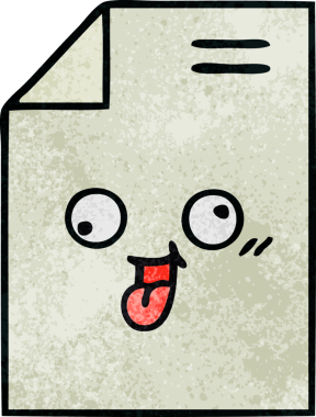 Bir insan tarafından çizilmiş bir kağıdın retro grunge desen karikatürü