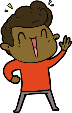 Bir insan tarafından çizilmiş heyecanlı bir çizgi film.