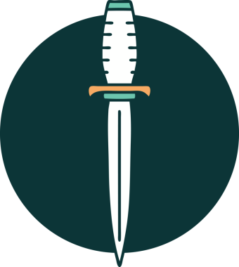 Bir insan tarafından çizilmiş bir hançerin ikonik dövme şekli