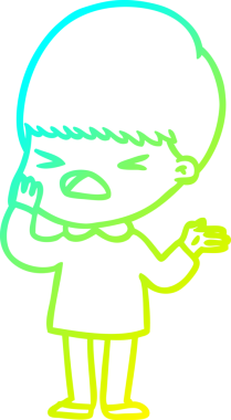 Bir insan tarafından çizilen bir çizgi filmin soğuk gradyan çizimi.