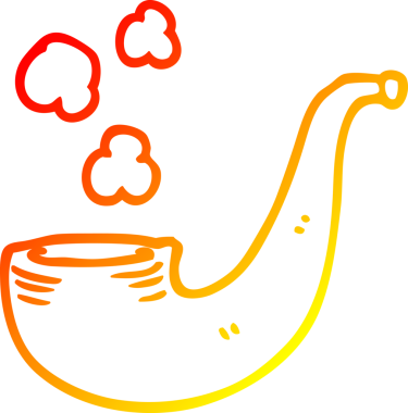 Bir insan tarafından çizilmiş sigara piposunun sıcak çizgi çizimi