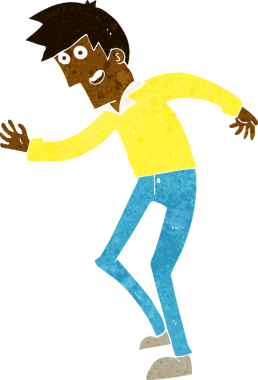 çizgi film mutlu adam dans bir insan tarafından çizilmiş