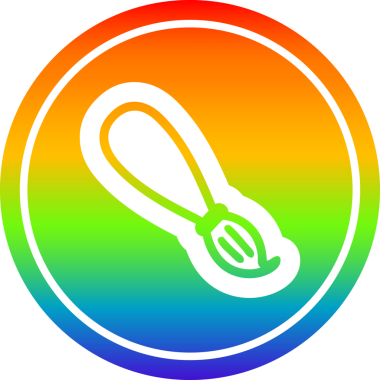 boya fırçası dairesel simgesi gökkuşağı gradyan bir insan tarafından çizilmiş