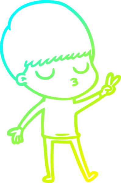 Bir çizgi film karakteri çizen soğuk gradyan bir çocuk bir insan tarafından çizilmiş.