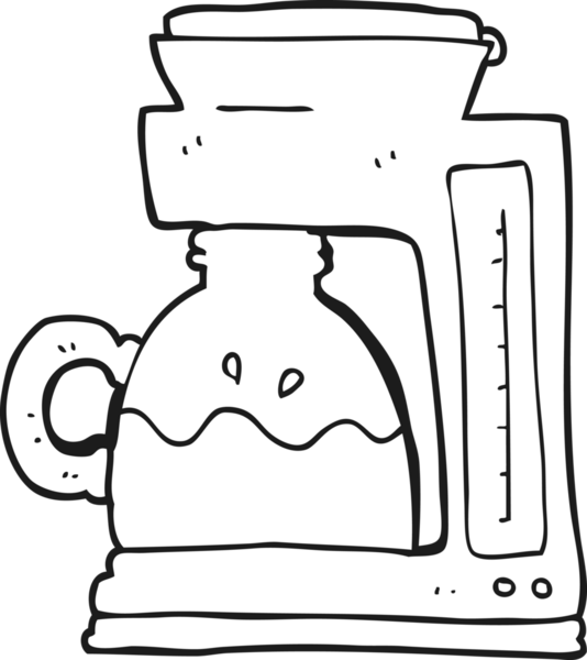 Bir insan tarafından çizilmiş siyah beyaz çizgi film kahve filtresi.