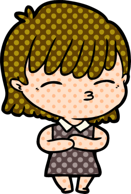 Bir insan tarafından çizilmiş karikatür kadın.