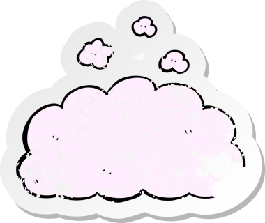 Bir insan tarafından çizilmiş kabarık, pembe bir karikatürün gerilimli yapıştırması.