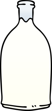 bir insan tarafından çizilmiş gölgelenmiş garip süt şişesi.