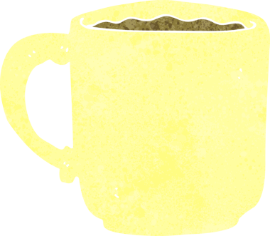 bir insan tarafından çizilmiş kahve fincanı.