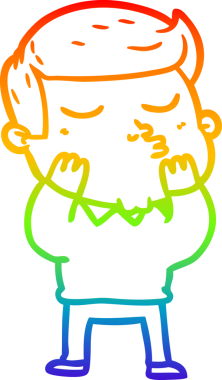 Gökkuşağı gradyan çizgi çizimi Bir insan tarafından çizilen çizgi film modeli adam