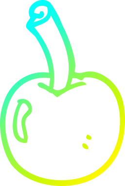 Bir insan tarafından çizilmiş kiraz karikatürünün soğuk gradyan çizimi