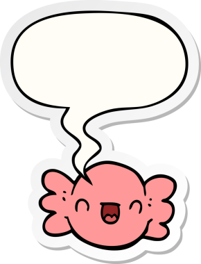 Bir insan tarafından çizilmiş konuşma balonu çıkartmalı karikatür.