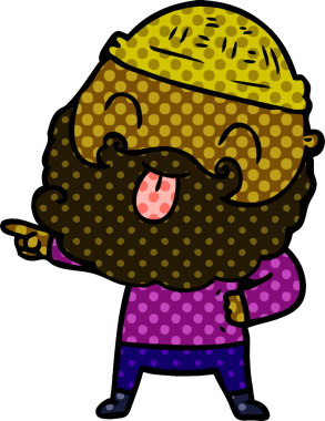 Bir insan tarafından çizilmiş sakallı bir adam.