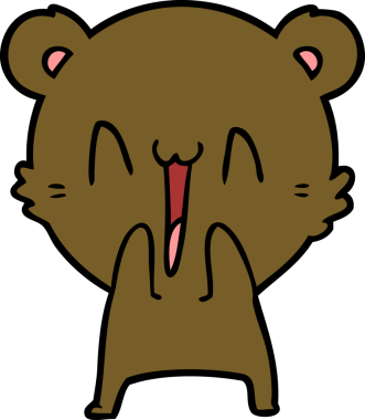 Bir insan tarafından çizilmiş mutlu ayı karikatürü