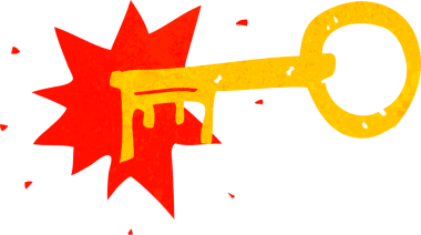 bir insan tarafından çizilmiş eski bir çizgi film anahtarı