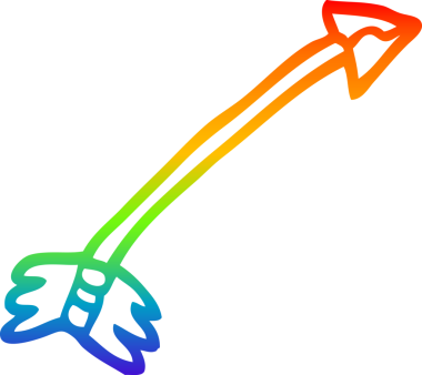 Bir insan tarafından çizilmiş gökkuşağı gradyan çizgi çizimi