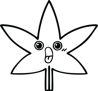 Bir insan tarafından çizilmiş bir sonbahar yaprağının çizgi çizimi