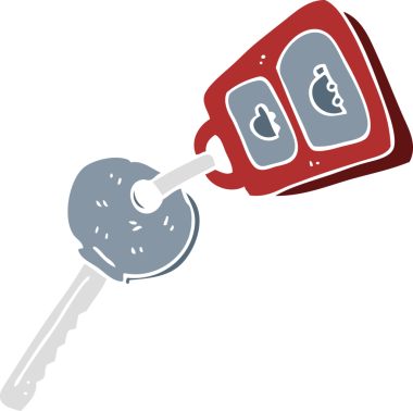 Bir insan tarafından çizilen anahtarın düz renk çizimi