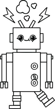 Bir insan tarafından çizilmiş robot çizimi