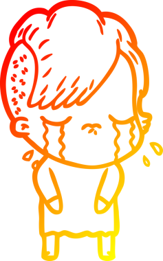 Bir insan tarafından çizilmiş, ağlayan bir çizgi film çizimi.