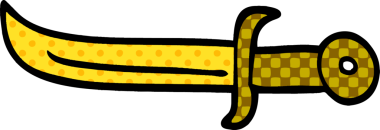 Bir insan tarafından çizilmiş altın hançer.