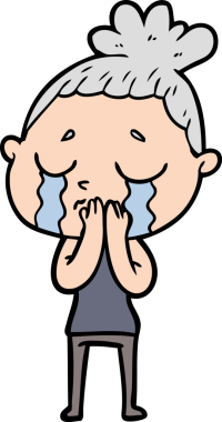 Bir insan tarafından çizilmiş ağlayan kadın çizgi filmi.