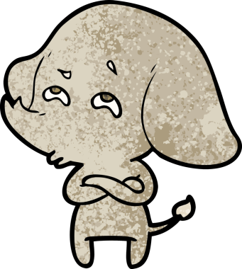 Bir insan tarafından çizilmiş karikatür fili