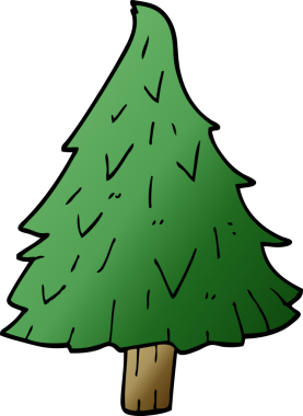 Bir insan tarafından çizilmiş bir karalama Noel ağacı.