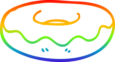 Gökkuşağı gradyan çizgi çizimi Bir insan tarafından çizilmiş buzlu çörek