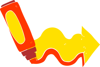 İşaretleyici kalem çiziminin bir insan tarafından çizilmiş düz renk çizimi