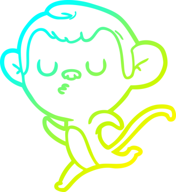 Bir insan tarafından çizilmiş bir çizgi maymun çizimi.