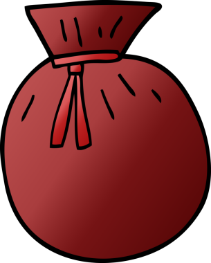 Karalama Noel Baba Çuvalı Bir insan tarafından çizildi