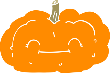 Bir insan tarafından çizilmiş mutlu balkabağı.